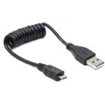 Data kabel universal USB - microUB kroucený 0,6m BULK