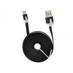 Data kabel iPhone USB pro iPhone 5 OEM plochý 2m black/černá (BULK) iOS9
