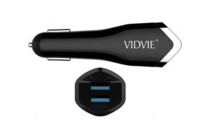 Adapter CL VIDVIE lightning kabel, 2x USB, 2,1A, ern  (BLISTR)