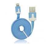 Data kabel ploch Apple Lightning (iPhone 5, 6, 7) 1m, modr (BULK) iOS9