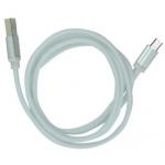 Data kabel USB - microUSB, metal, 1m, bílá, OEM (BULK)