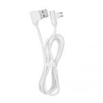 Data kabel USB - microUSB, konektorem s 90 hlem, bl, OEM (BULK)