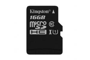 Karta pam.microSDHC 16GB Kingston CL10 UHS-I 80R/10W,  bez adapteru (BLISTR)