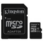 Karta paměť.microSDHC 32GB Kingston CL10 UHS-I 80R/10W,  adapter (BLISTR)