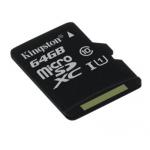 Karta paměť.microSDXC 64GB Kingston CL10 UHS-I 80R/10W,  bez adapteru (BLISTR)