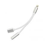 Adapter Apple iPhone Lightning - Jakc 3,5mm + USB-C, stbrn