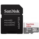 Karta paměť.microSDHC 16GB SanDisk Ultra, 80MB/s, Class10 + adapter (BLISTR)