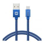 Data kabel SWISSTEN Textile USB-C 1,2 m, modr