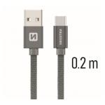 Data kabel SWISSTEN Textile USB-C 0,2 m, ed