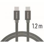 Data kabel SWISSTEN Textile USB-C/USB-C 1,2 m, šedá