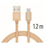 Data kabel SWISSTEN Textile USB-C 1,2 m, zlat