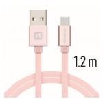 Data kabel SWISSTEN Textile USB-C 1,2 m, rov zlat