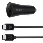 Adapter CL Belkin F7U026bt04 USB-C 27W 3A + kabel USB-C na USB-C black/černá