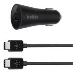 Adapter CL Belkin F7U026bt04 USB-C 27W 3A + kabel USB-C na USB-C black/ern