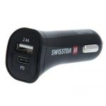 Adapter CL SWISSTEN 1x POWER DELIVERY + 1x USB + kabel microUSB 2,4A černá (BLISTR)