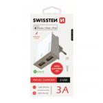 Nabje cestovn SWISSTEN 2x USB, IC, 3A, + Lighthing MFI kabel, bl