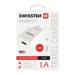 Nabje cestovn SWISSTEN 1x USB, IC, 1A + USB-C kabel, bl