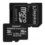 Karta paměť.microSDHC 16GB Kingston Canvas Select Plus, adapter vč. poplatků
