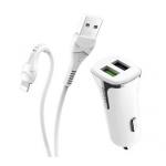 Adapter CL HOCO Z31, 2x USB, 3,4A, data kabel Lightning pro iPhone, bl