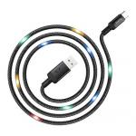 Data kabel HOCO U63 Spirit, USB-C světelná signalizace, černá