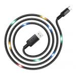 Data kabel HOCO U63 Spirit, USB-C svteln signalizace, ern