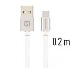 Data kabel SWISSTEN Textile USB-C 0,2 m, ed