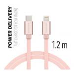 Data kabel SWISSTEN Textile USB-C/Lightning 1,2m, rov zlat