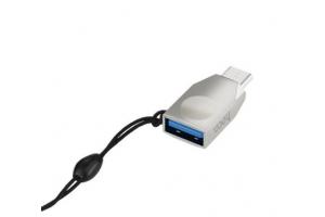 Adapter OTG HOCO UA9, OTG, USB-C - USB, stříbrná