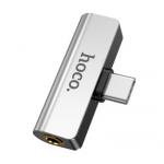 Adapter audio HOCO LS26 audio konvertor z USB-C na  Jack 3,5mm + USB-C, černá