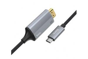 Adapter HDMI HOCO UA13 USB-C na HDMI, 4K, 1,8m, šedá