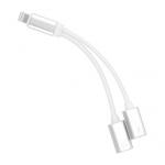 Adapter Apple iPhone Lightning - 2x Lightning (HF, nabjen) stbrn