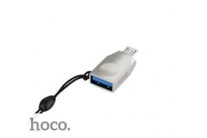 Adapter OTG HOCO UA10, microUSB - USB, stbrn