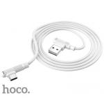 Data kabel HOCO X46 Pleasure, USB-C, 3A, 1m, hlov konektrory, bl